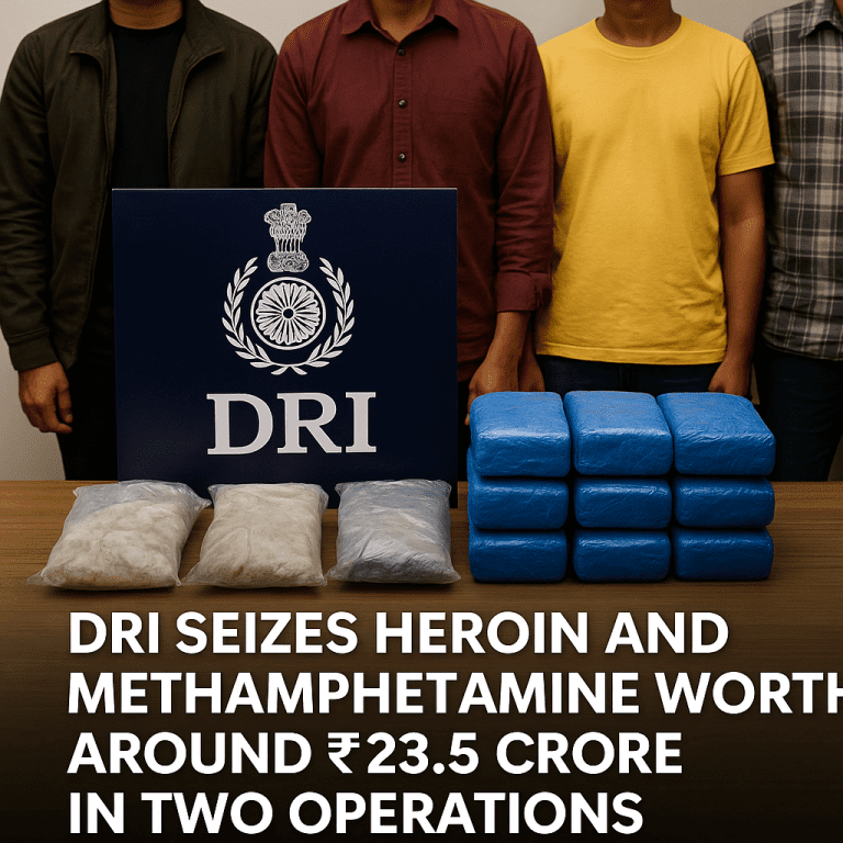 DRI Intensifies Crackdown on Drug Trafficking in North-East: Heroin and Methamphetamine Worth ₹23.5 Crore Seized in Back-to-Back Operations