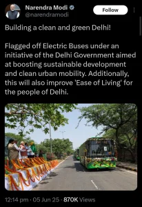 PM flags off E-buses in Delhi