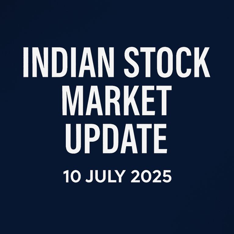 10 July 2025 :Indian Stock Markets Close Lower; Broader Indices in Red Amid Profit Booking