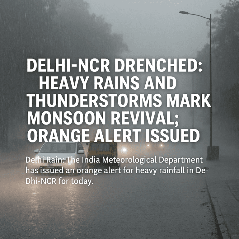 Delhi-NCR Drenched: Heavy Rains and Thunderstorms Mark Monsoon Revival; Orange Alert Issued: 7 July 2025