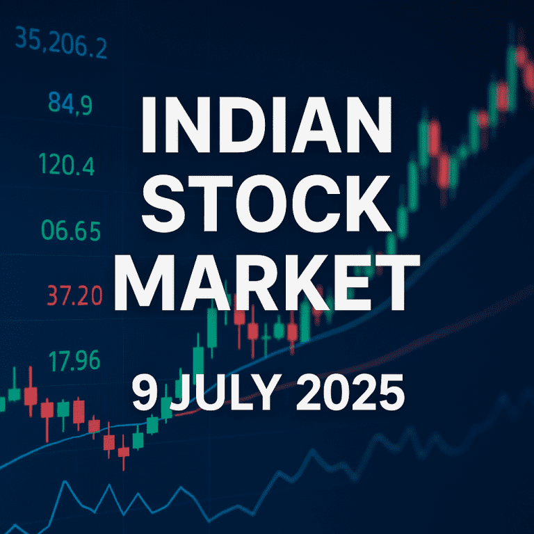 July 9, 2025- Nifty Ends Lower Amid Volatility; Small-Caps Shine
