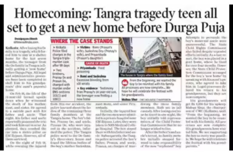 Finally Tangra Teen Gets a Home: After Months in Shelter Following Triple Family Tragedy, 14-Year-Old Reunited with Grandparents