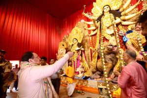 AAP BJP Durga Puja controversy