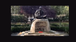Gandhi statue vandalized London
