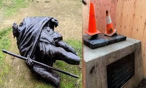 Gandhi statue vandalized London
