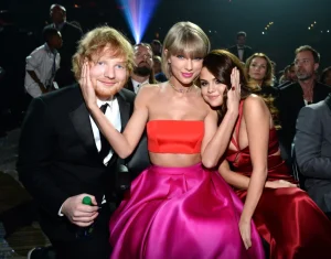 Pictured Taylor Swift Selena Gomez Ed Sheeran