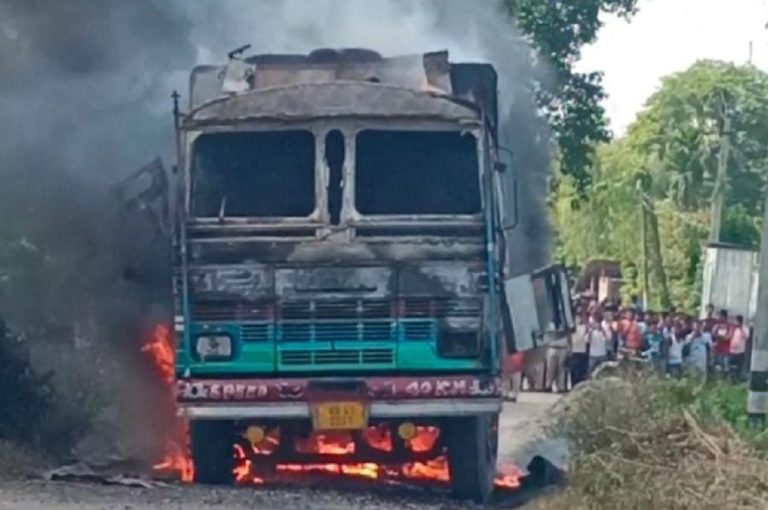 Woodcutter killed by truck in Kumarganj South Dinajpur: Villagers torch vehicle in anger, highlighting West Bengal’s rural road safety crisis