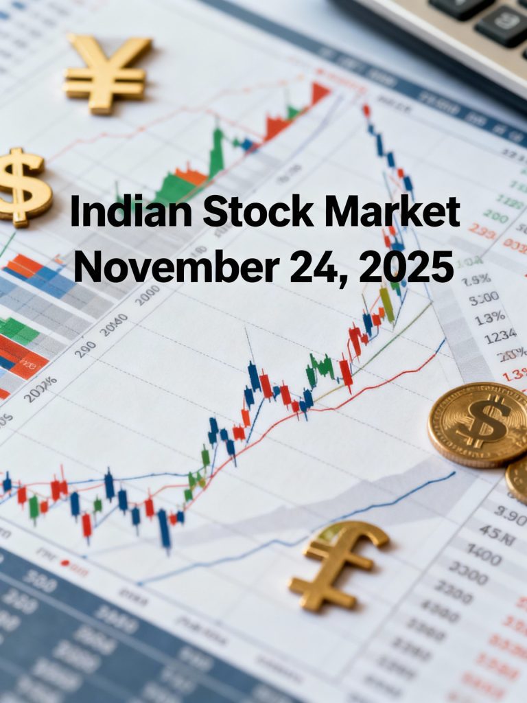 November 24, 2025: Nifty 50 Closes Lower Amid Sell-off; Sharp Moves in Midcaps Persist