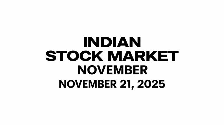 November 21, 2025: Nifty 50 Slides 0.47% on Heavy Selloff; Select Midcaps Buck the Trend, High Volumes in Top Movers