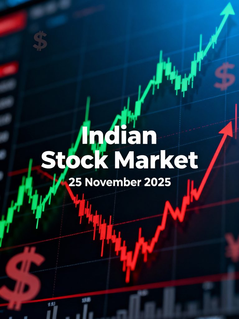 November 25, 2025: Nifty 50 Ends Lower; Orientelec and Capillary Outperform While Adani-RE Drops Sharply
