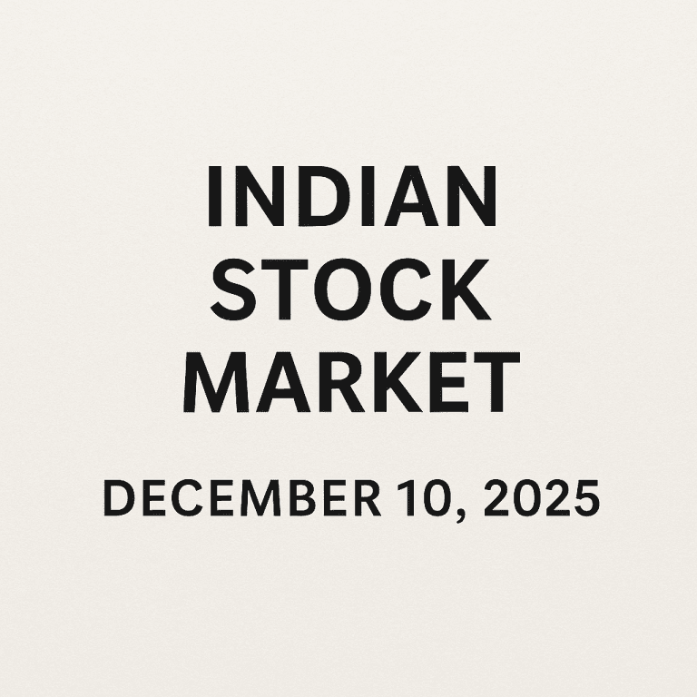 December 10, 2025: Nifty 50 Closes Lower by 81 Points Amid Broad Sell-Off; Rajsree Sugars, Focus Shine as Hubtown, Kaynes Slide
