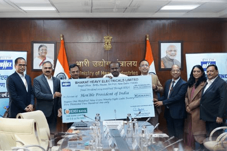 BHEL Hands Over Strong Dividend Cheque of Over Rs 109 Crore to Government of India BHEL Hands Over Strong Dividend Cheque of Over Rs 109 Crore to Government of India