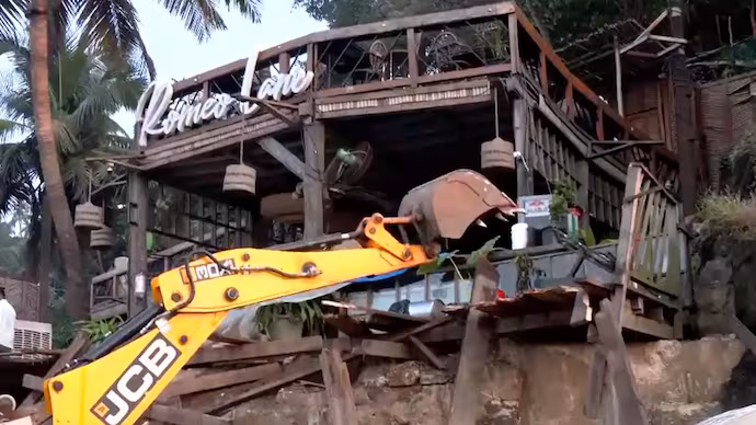 Arpora Club Fire: Shocking Bulldozer Demolishes Romeo Lane