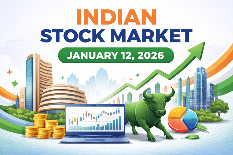 January 12, 2026: Nifty Ends Higher at 25,790 as Metals Rally; Coal India, Tata Steel Power Gains