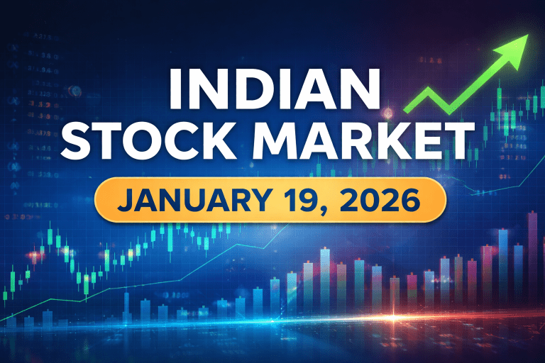 January 19, 2026 : Nifty Ends Lower Near 25,585 Despite Late Recovery; Indigo, FMCG Stocks Support Market